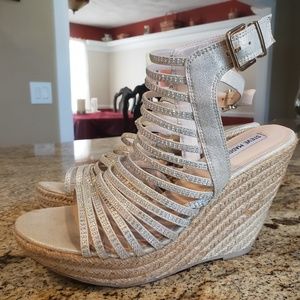 Steve madden espadrille wedges Garrden Glitz sz 11